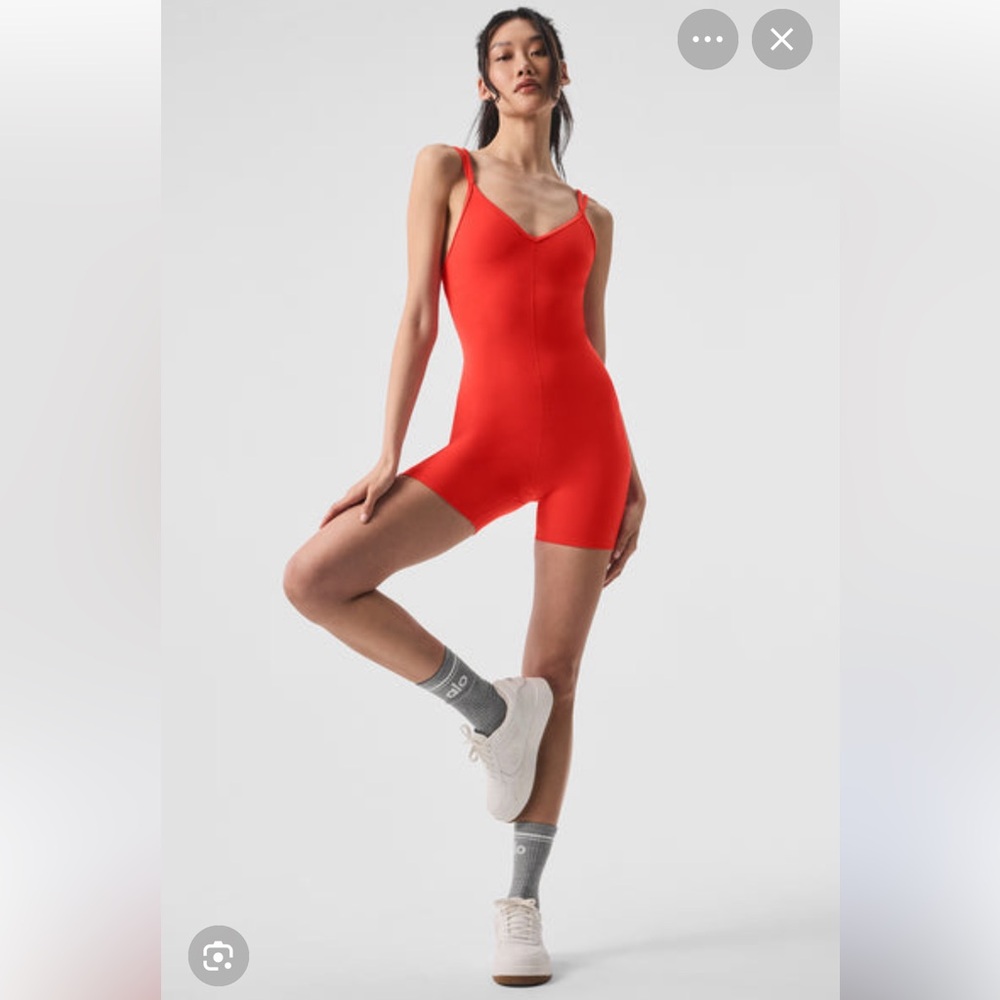 ALO Yoga Red Onesie Romper NWOT